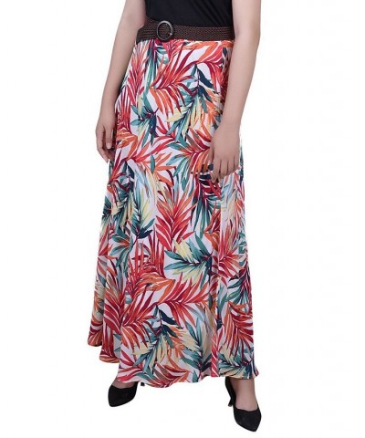 Petite Printed Chiffon Belted Maxi Skirt Cloud Dancer $12.80 Skirts