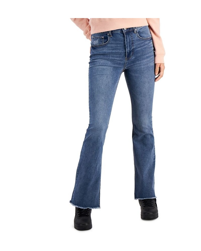 Juniors' High Rise Flare Jeans Blue $12.40 Jeans