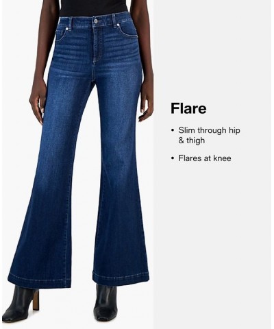 Juniors' High Rise Flare Jeans Blue $12.40 Jeans