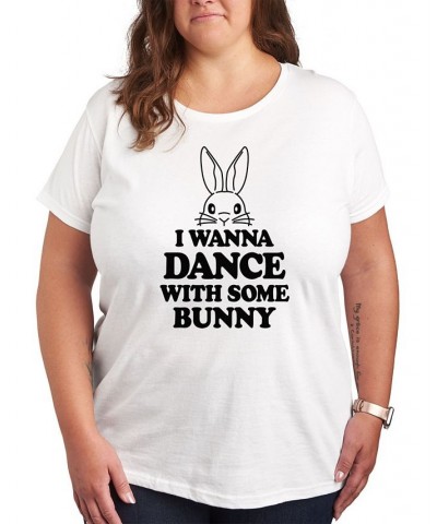 Trendy Plus Size Bunny Graphic T-shirt White $21.84 Tops
