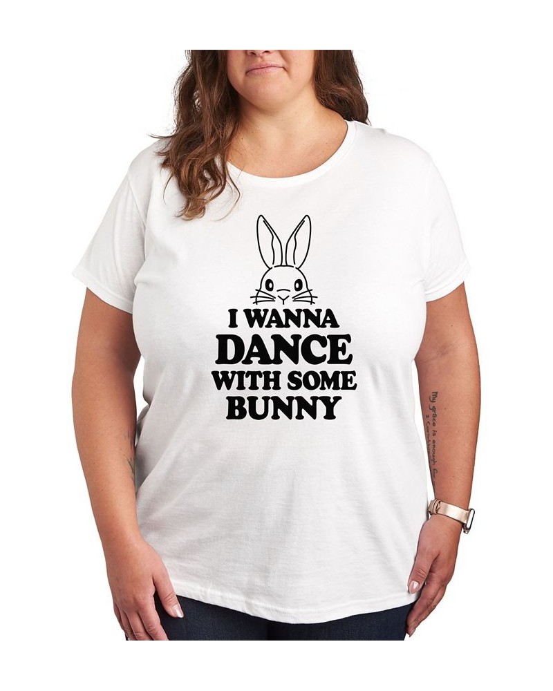 Trendy Plus Size Bunny Graphic T-shirt White $21.84 Tops