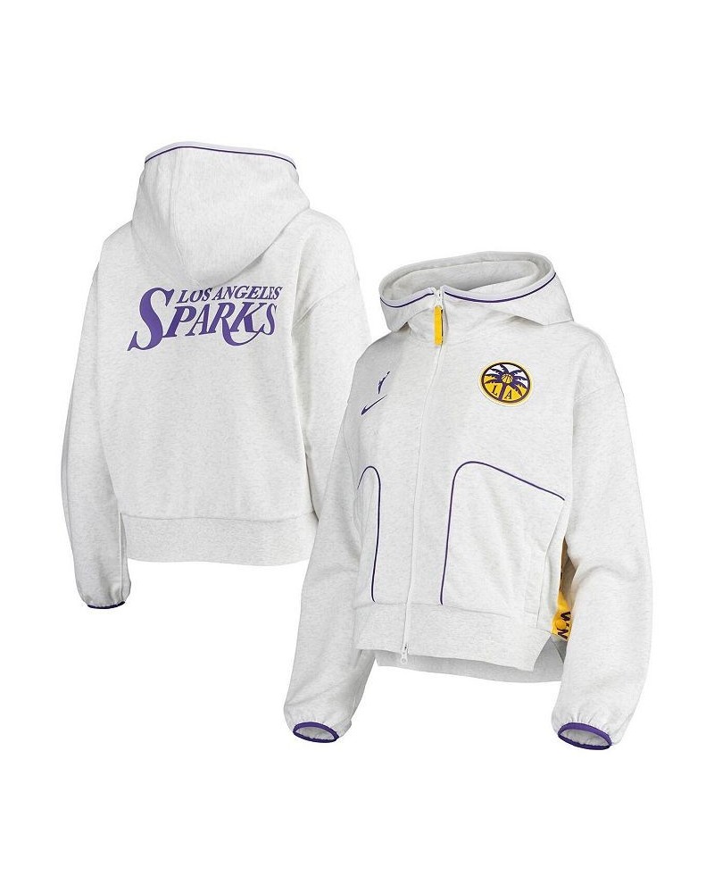 Women's Gray Los Angeles Sparks Performance Full-Zip Hoodie Gray $46.20 Sweatshirts