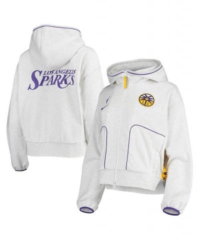 Women's Gray Los Angeles Sparks Performance Full-Zip Hoodie Gray $46.20 Sweatshirts