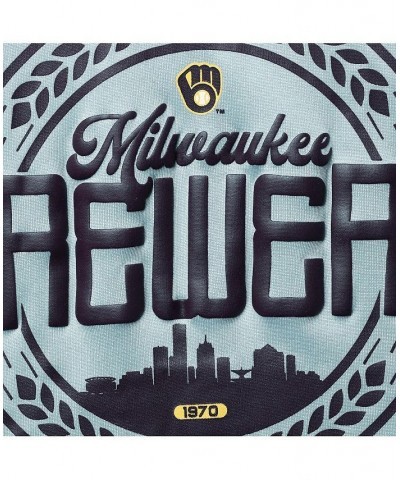 Women's Light Blue Milwaukee Brewers Open Back Twist-Tie Tank Top Blue $22.00 Tops