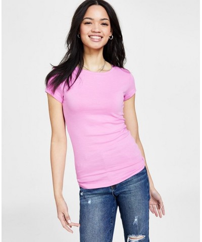 Juniors' Cap-Sleeve T-Shirt Purple $8.48 Tops