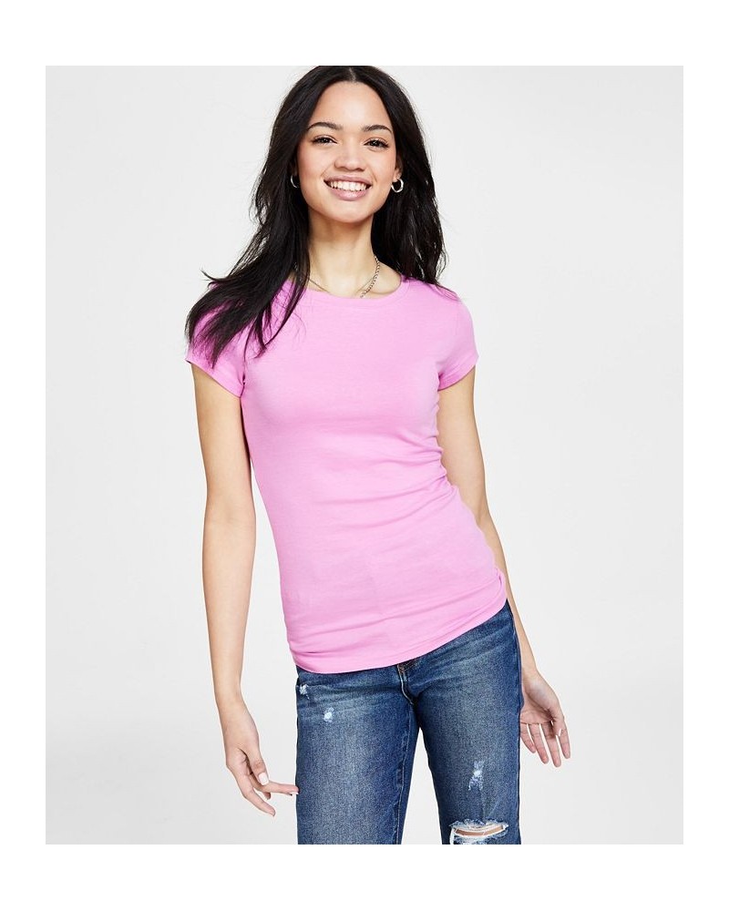 Juniors' Cap-Sleeve T-Shirt Purple $8.48 Tops