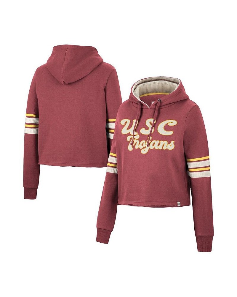 Women's Cardinal USC Trojans Retro Cropped Pullover Hoodie Cardinal $38.15 Sweatshirts