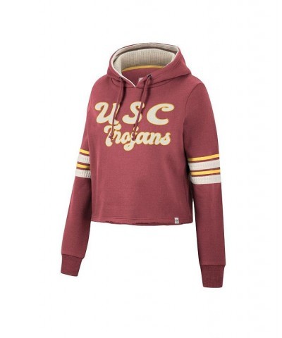 Women's Cardinal USC Trojans Retro Cropped Pullover Hoodie Cardinal $38.15 Sweatshirts