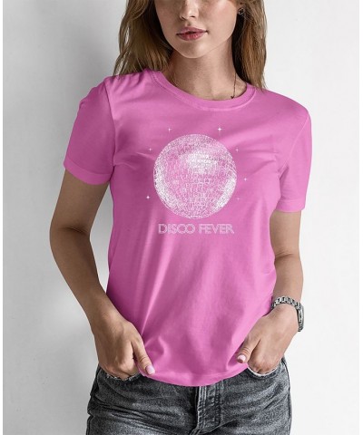 Women's Word Art Disco Ball T-Shirt Pink $14.35 Tops