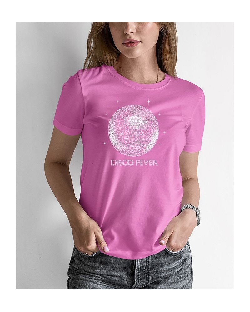 Women's Word Art Disco Ball T-Shirt Pink $14.35 Tops