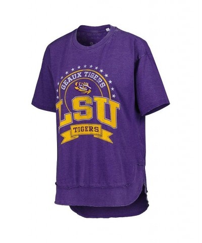 Women's Heather Purple LSU Tigers Vintage-Like Wash Poncho Captain T-shirt Heather Purple $27.99 Tops