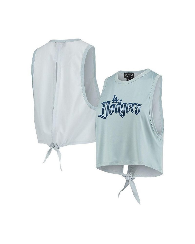 Women's Light Blue Los Angeles Dodgers Open Back Twist-Tie Tank Top Light Blue $26.40 Tops