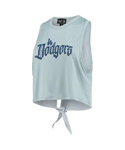 Women's Light Blue Los Angeles Dodgers Open Back Twist-Tie Tank Top Light Blue $26.40 Tops