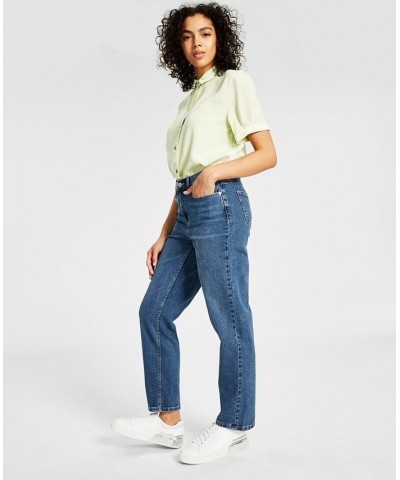 Women's Ribbed Cap-Sleeve Polo Top & High-Rise Straight-Leg Jeans Marrakech $29.85 Jeans