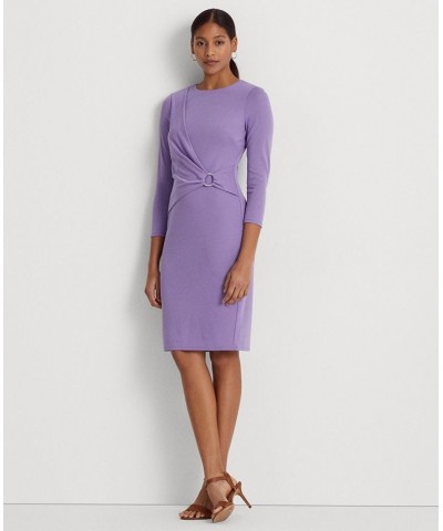 Women's Jersey Three-Quarter-Sleeve Dress Purple $39.60 Dresses