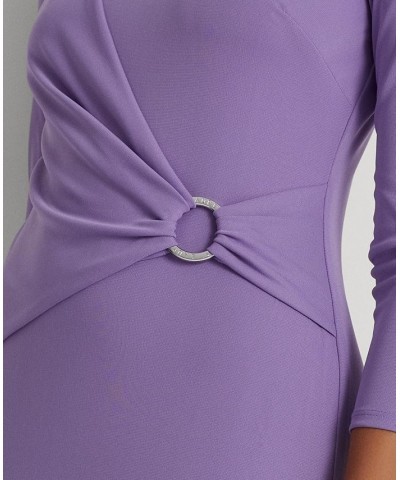 Women's Jersey Three-Quarter-Sleeve Dress Purple $39.60 Dresses