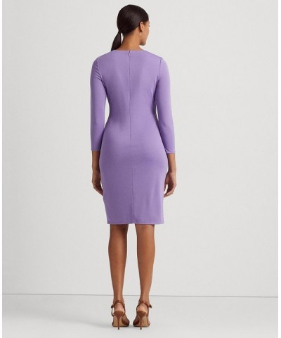 Women's Jersey Three-Quarter-Sleeve Dress Purple $39.60 Dresses