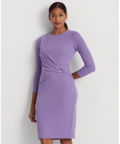 Women's Jersey Three-Quarter-Sleeve Dress Purple $39.60 Dresses