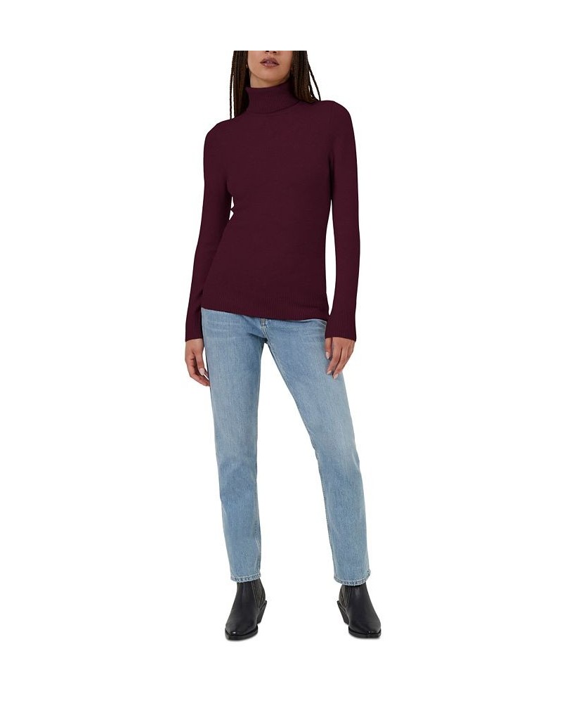 Women's Long-Sleeve Turtleneck Top Evening Wine $27.63 Sweaters