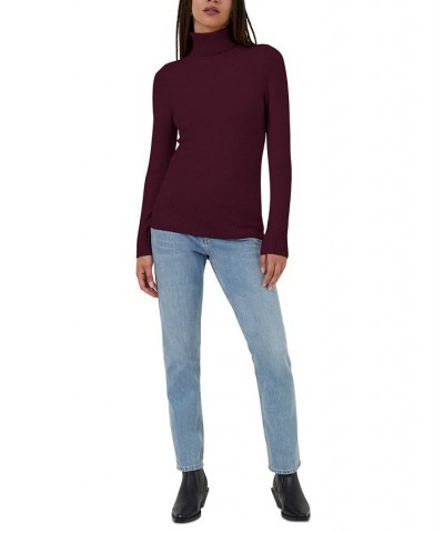 Women's Long-Sleeve Turtleneck Top Evening Wine $27.63 Sweaters