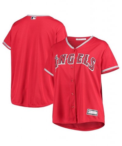 Women's Red Los Angeles Angels Plus Size Alternate Replica Team Jersey Red $37.80 Jersey