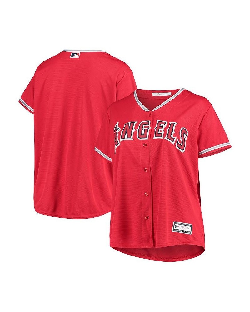 Women's Red Los Angeles Angels Plus Size Alternate Replica Team Jersey Red $37.80 Jersey