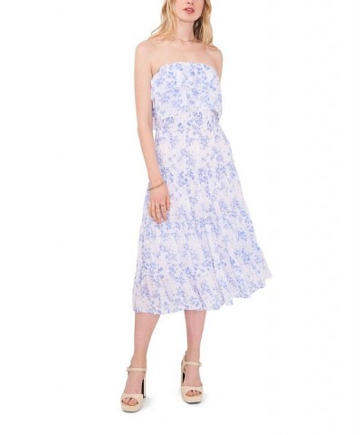 Women's Strapless Ruffle Tiered Midi Dress Multi $44.55 Dresses