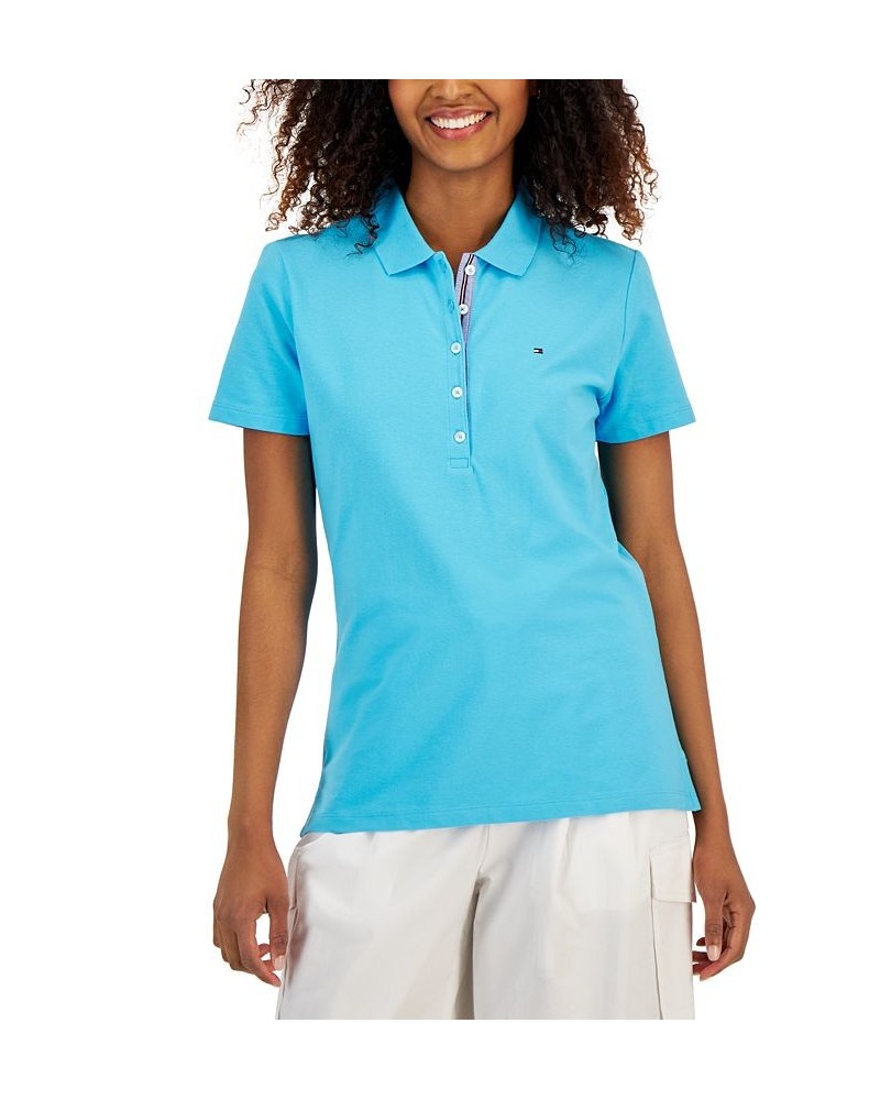 Women's Solid Short-Sleeve Polo Top Oasis $23.87 Tops