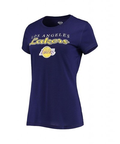 Women's Purple Gold Los Angeles Lakers Lodge T-shirt and Pants Sleep Set Purple, Gold $25.80 Pajama