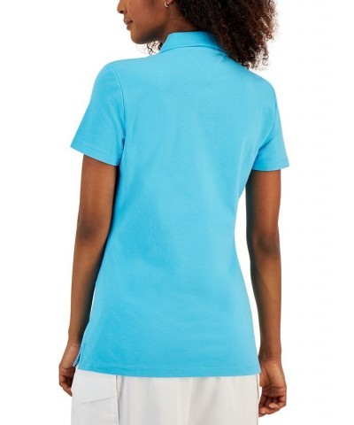Women's Solid Short-Sleeve Polo Top Oasis $23.87 Tops