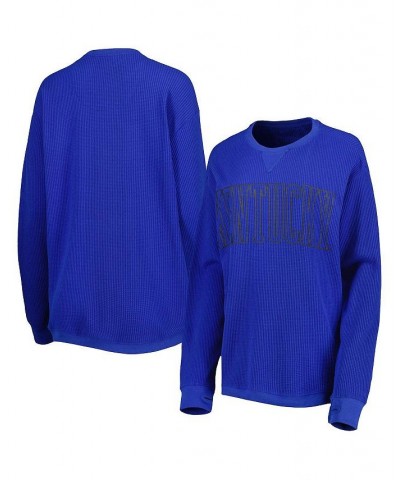 Women's Royal Kentucky Wildcats Surf Plus Size Southlawn Waffle-Knit Thermal Tri-Blend Long Sleeve T-shirt Royal $30.00 Tops