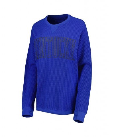 Women's Royal Kentucky Wildcats Surf Plus Size Southlawn Waffle-Knit Thermal Tri-Blend Long Sleeve T-shirt Royal $30.00 Tops