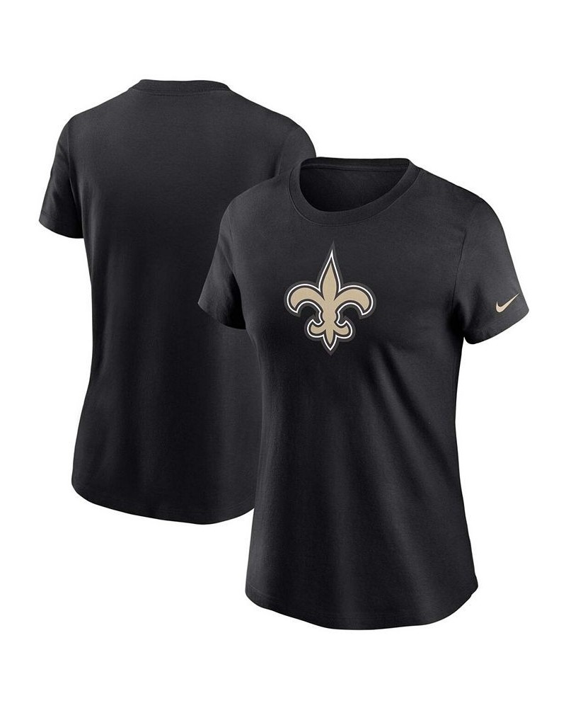 Women's Black New Orleans Saints Logo Essential T-shirt $18.00 Tops