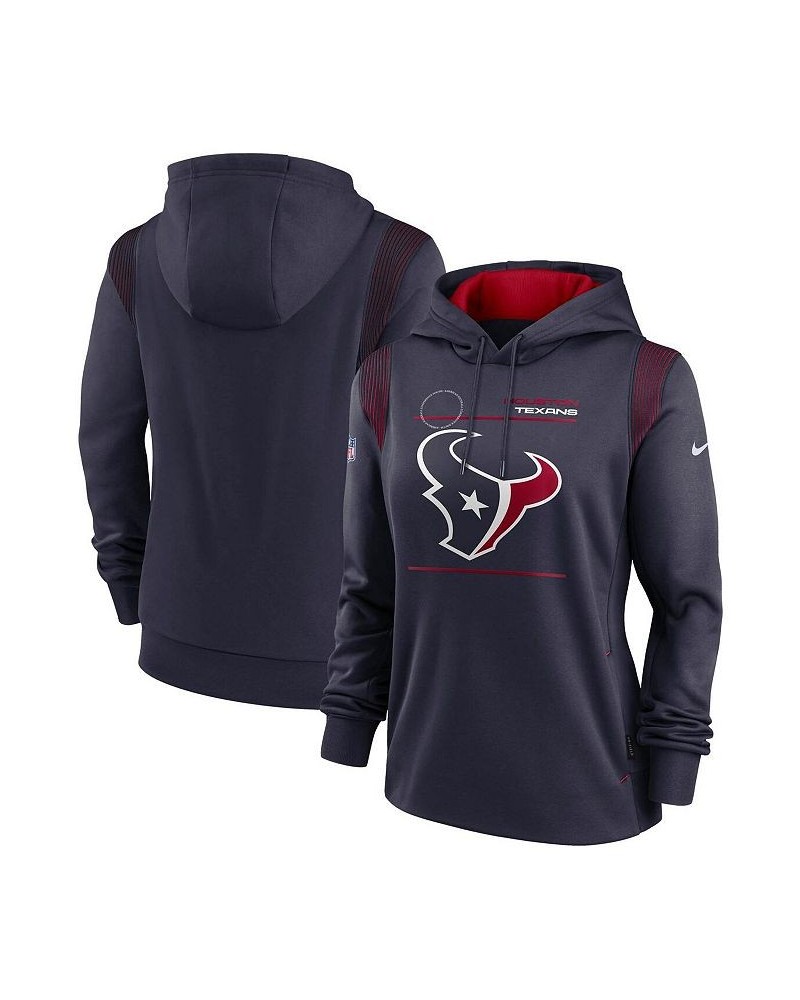 Women's Navy Houston Texans Sideline Performance Pullover Hoodie Navy $40.50 Sweatshirts