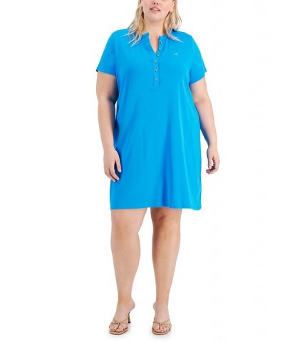 Plus Size Henley Dress Ocean Blue $45.65 Dresses