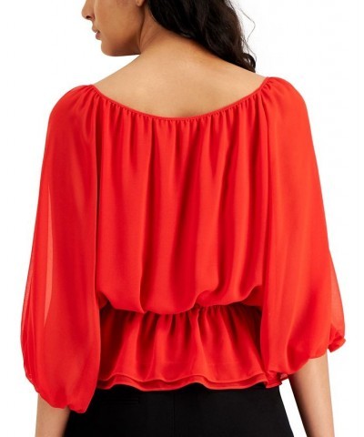 Women's Poet Blouse Dark Red $38.38 Tops