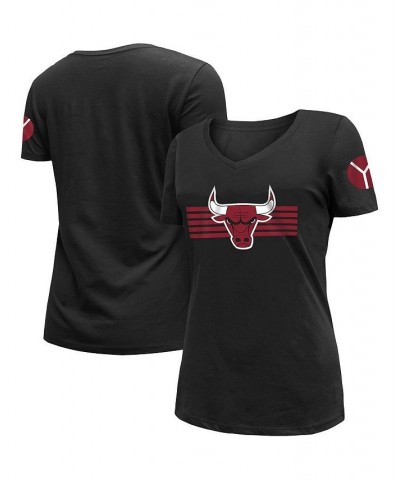 Women's Black Chicago Bulls 2022/23 City Edition V-Neck T-shirt Black $25.84 Tops