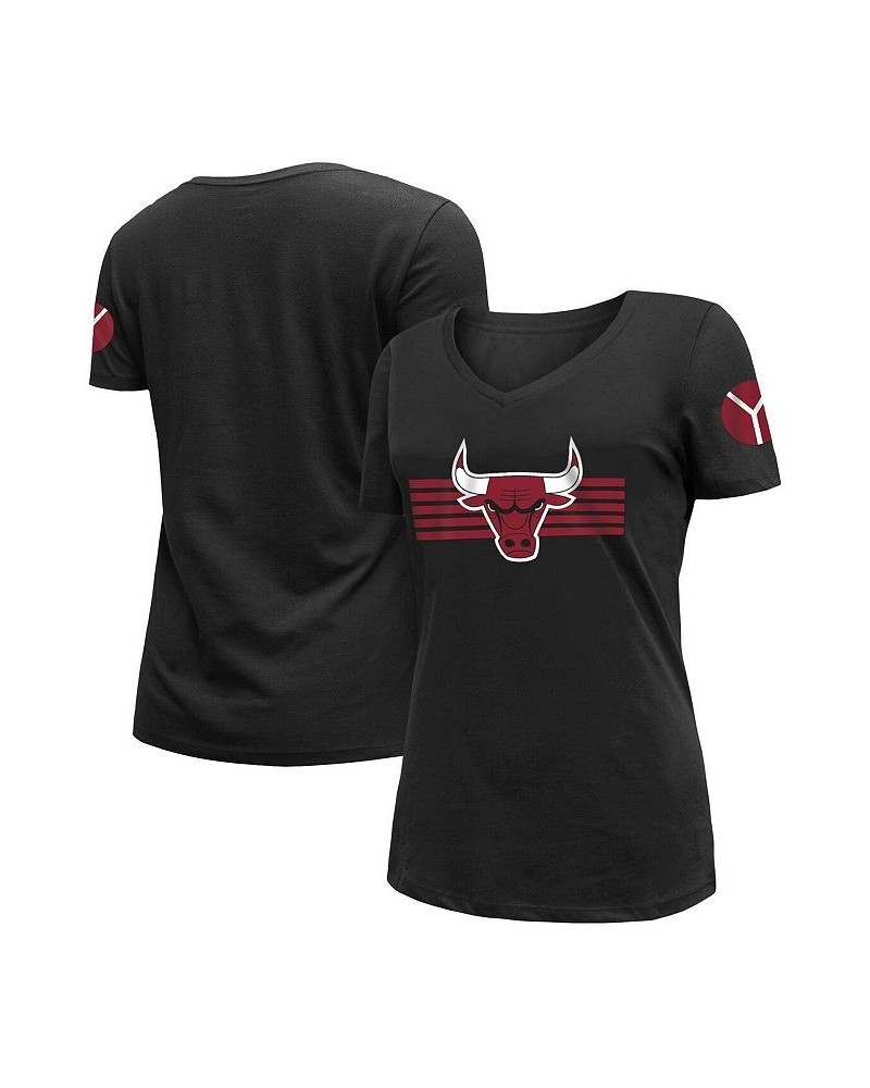 Women's Black Chicago Bulls 2022/23 City Edition V-Neck T-shirt Black $25.84 Tops