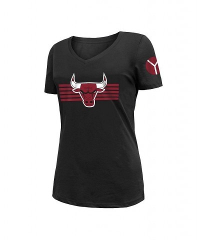 Women's Black Chicago Bulls 2022/23 City Edition V-Neck T-shirt Black $25.84 Tops