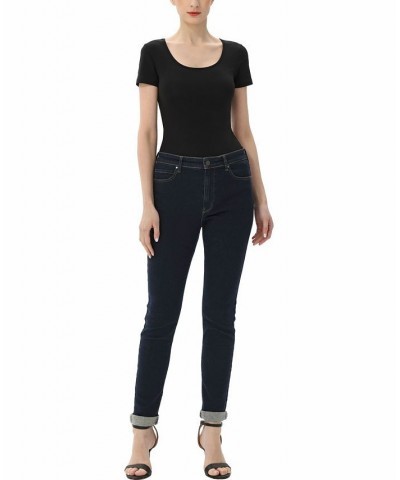 Women's U-neck Basic Bodysuit Top Black $29.40 Tops