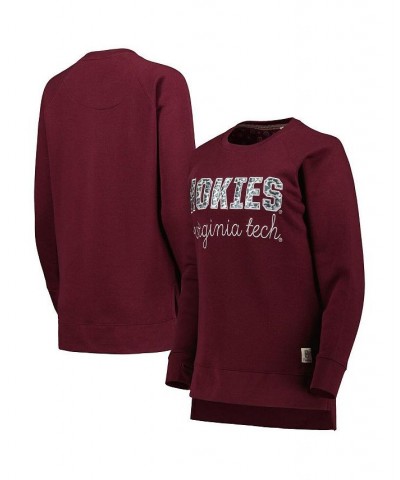 Women's Maroon Virginia Tech Hokies Steamboat Animal Print Raglan Pullover Sweatshirt Maroon $34.30 Sweatshirts