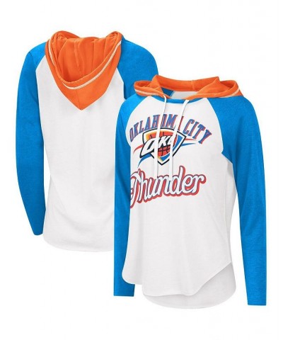 Women's White Oklahoma City Thunder MVP Raglan Hoodie Long Sleeve T-shirt White $24.00 Tops