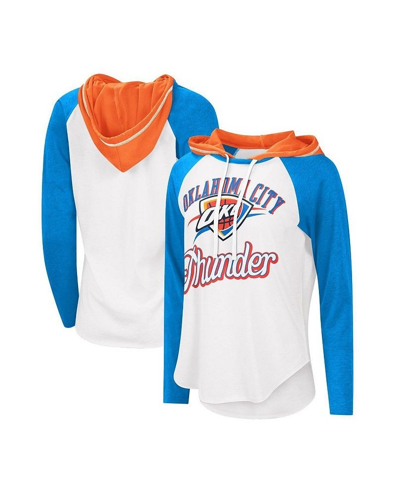 Women's White Oklahoma City Thunder MVP Raglan Hoodie Long Sleeve T-shirt White $24.00 Tops