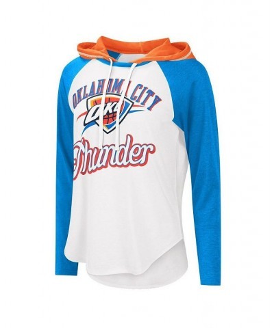 Women's White Oklahoma City Thunder MVP Raglan Hoodie Long Sleeve T-shirt White $24.00 Tops