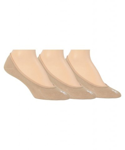 Women's 3 Pack Ultra-Low No- Show Sock Liners Tan/Beige $15.40 Socks