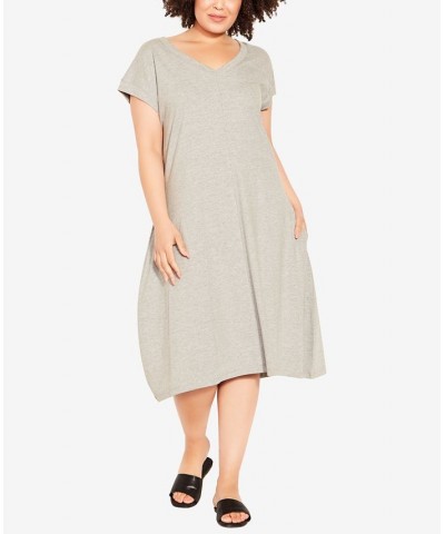 Plus Size Lilly Plain Dress Gray $23.21 Dresses