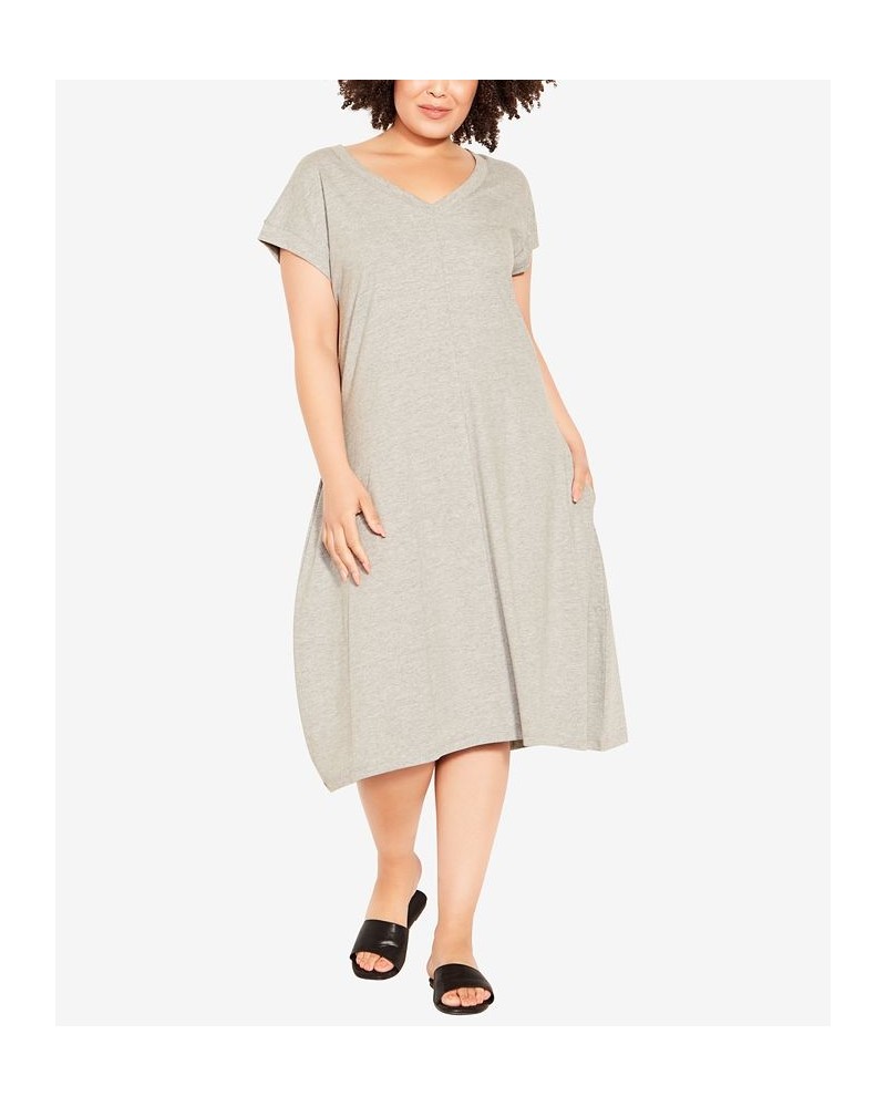 Plus Size Lilly Plain Dress Gray $23.21 Dresses