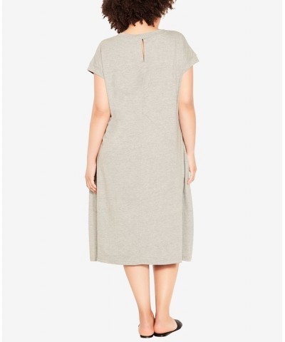 Plus Size Lilly Plain Dress Gray $23.21 Dresses