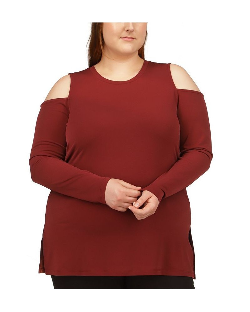 Plus Size Cold-Shoulder Top Merlot $17.08 Tops