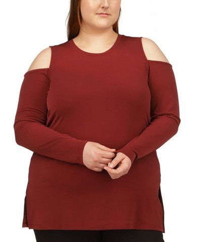 Plus Size Cold-Shoulder Top Merlot $17.08 Tops